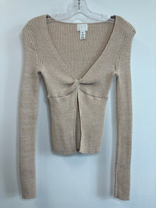 H&M Rib-Knit Knot-Detail Top (S)