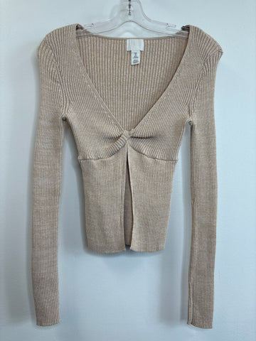 H&M Rib-Knit Knot-Detail Top (S)