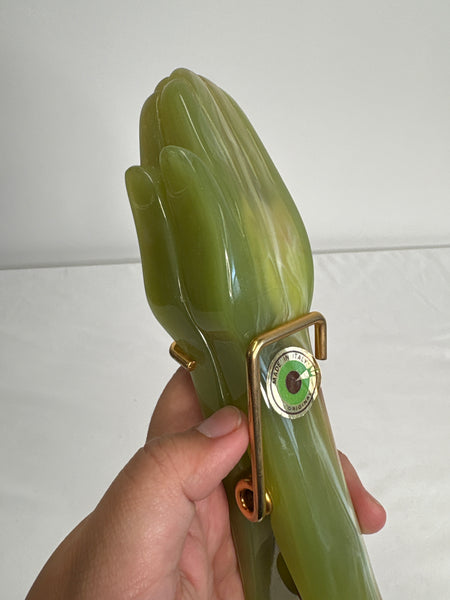 Vintage Praying Hands Paperweight Paper Holder