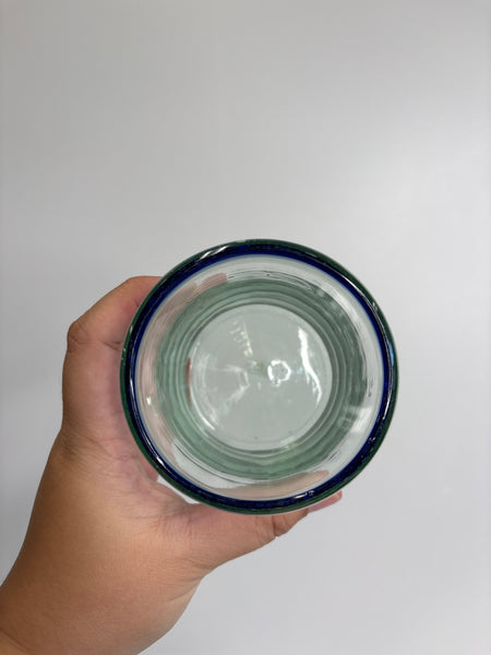 SET OF 3 Vintage Mexican Handblown Low Ball Glasses