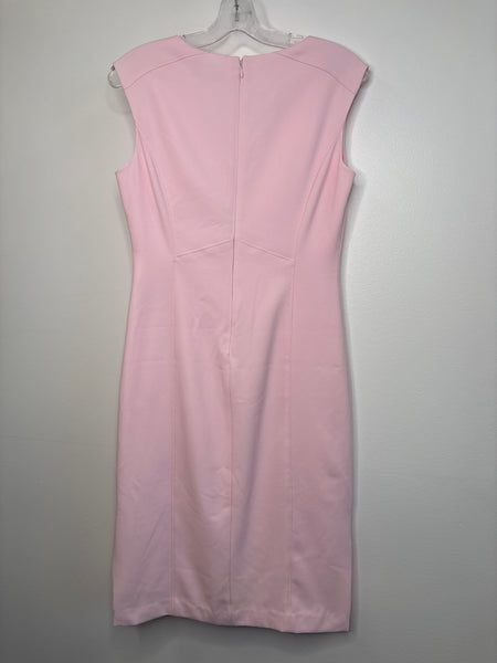 White House Black Market Baby Pink Sheath Sleeveless V-neck Midi Dress (4)