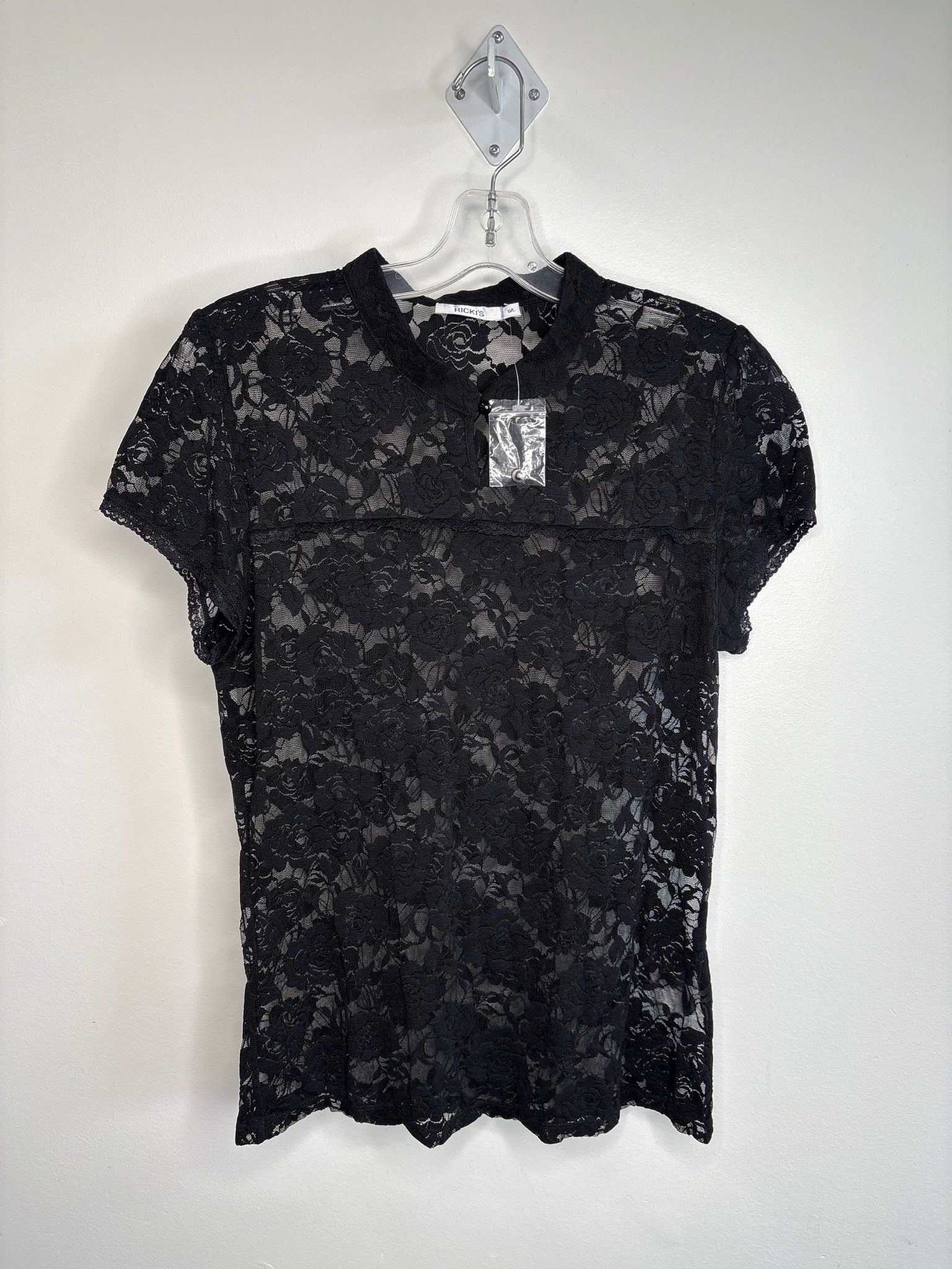 Ricki’s Floral Crochet See-Through Top (L)