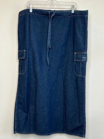 Vintage Higher State Drawstring Denim Skirt (L)