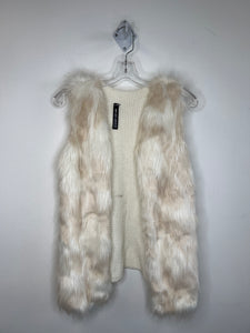 Design Lab White Faux Fur Vest (S)