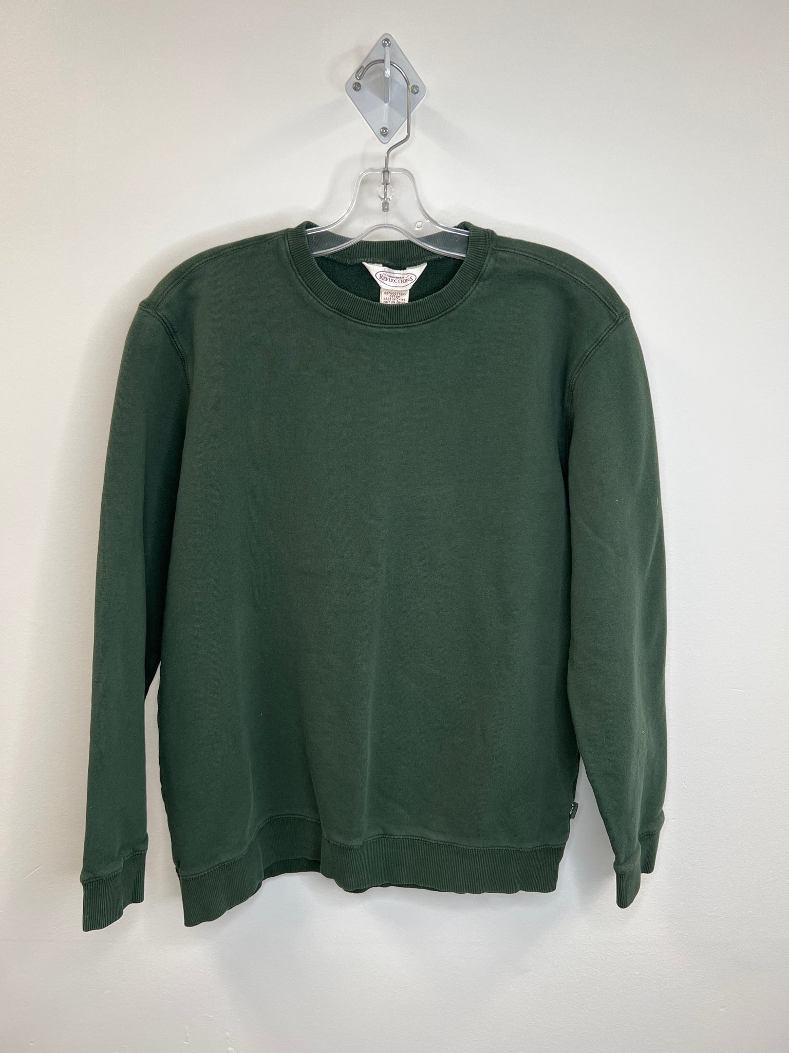 Northern Reflections Forest Green Basic Cotton Crewneck Sweater (S)