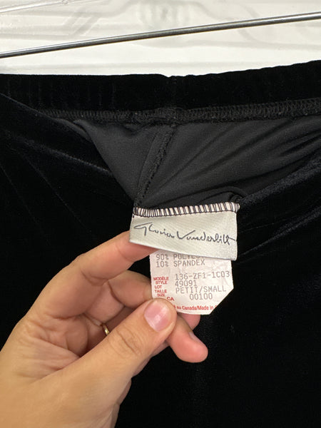 Vintage Gloria Vanderbilt Velvet Maxi Back Slit Skirt (S)