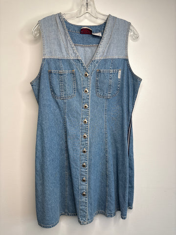 Vintage Nevada Cotton Denim Sleeveless Mini Dress (16)