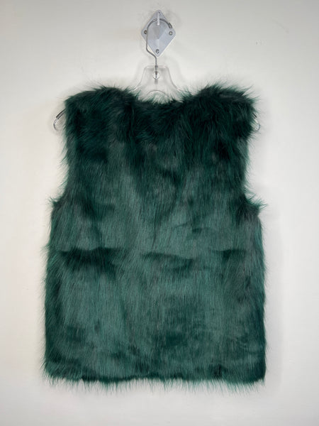 Forever21 Deep Green Faux Fur Vest (S)