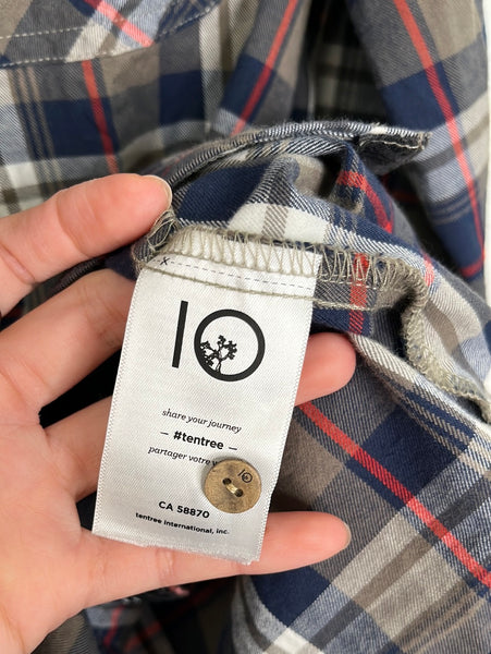 Tentree Plaid Button Up Top (M)