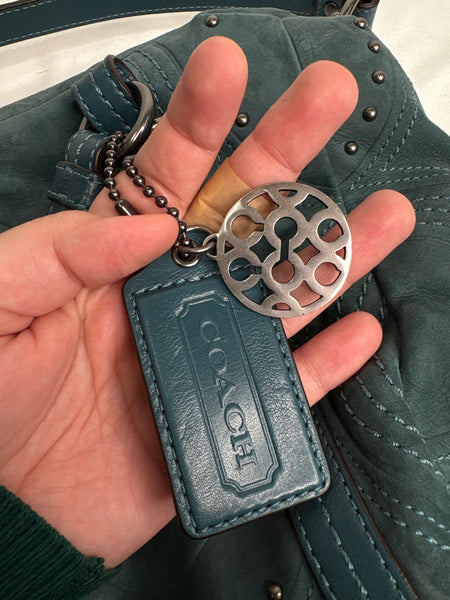 Coach Alexandra Embossed Leather Suede Purse