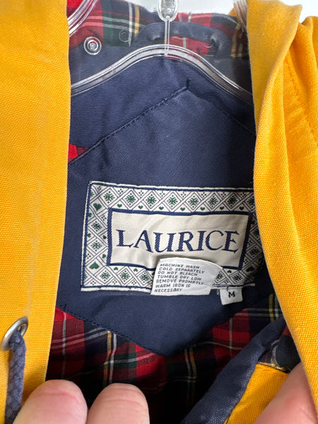 Vintage Laurice ‘90s Colour Block Hooded Cotton Plaid Lining Fireman Toggle Clasp Jacket (M)