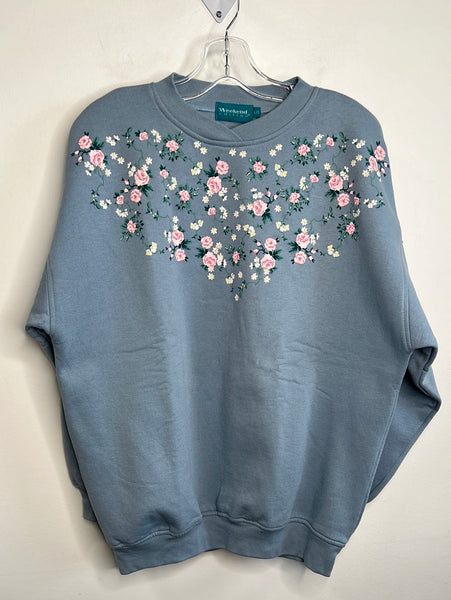 Vintage Weekend Edition Floral Crewneck Sweatshirt (L)