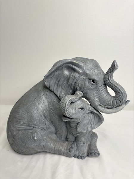 Vintage Large Elephant & Calf Figurine