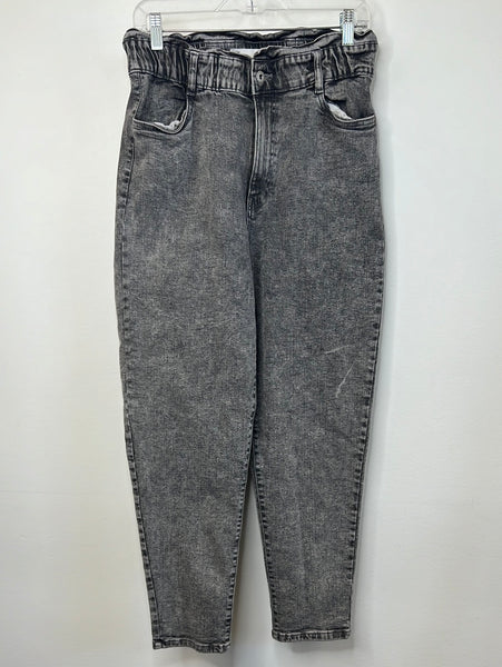 Eighty-Two Balloon Mom Gray Acid Wash Jeans (M)
