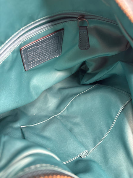 Coach Alexandra Embossed Leather Suede Purse