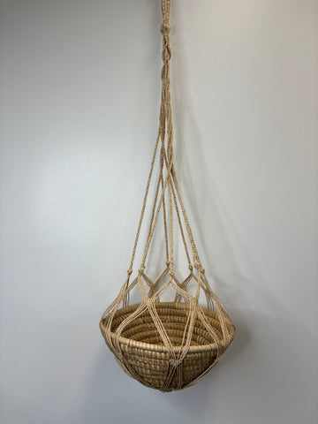 Woven Wicker Hanging Planter