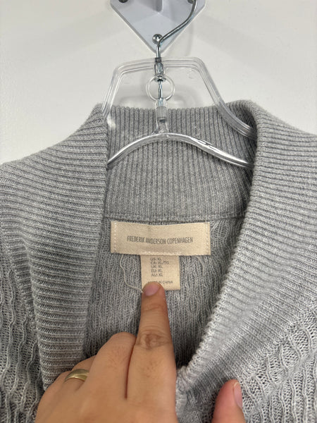 Frederik Anderson Copenhagen Cableknit Quarter-Zip Cotton Sweater (XL)