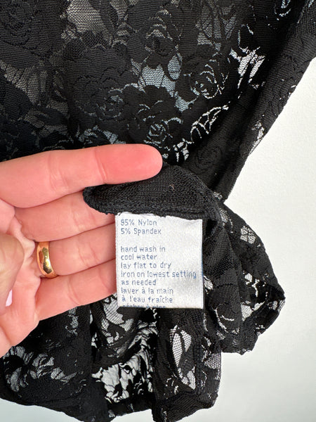 Ricki’s Floral Crochet See-Through Top (L)