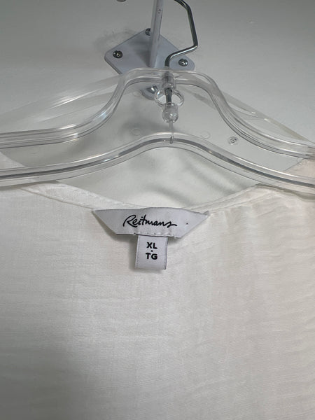 Reitmans White Peter Pan Collar Sleeveless Blouse (XL)