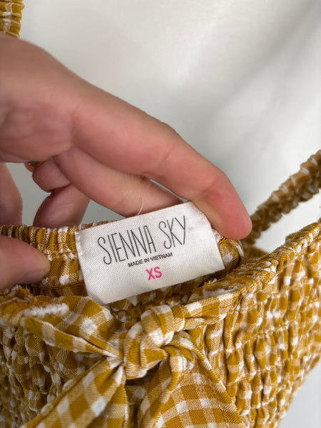 Sienna Sky Gingham Smocked Cropped Top (XS)