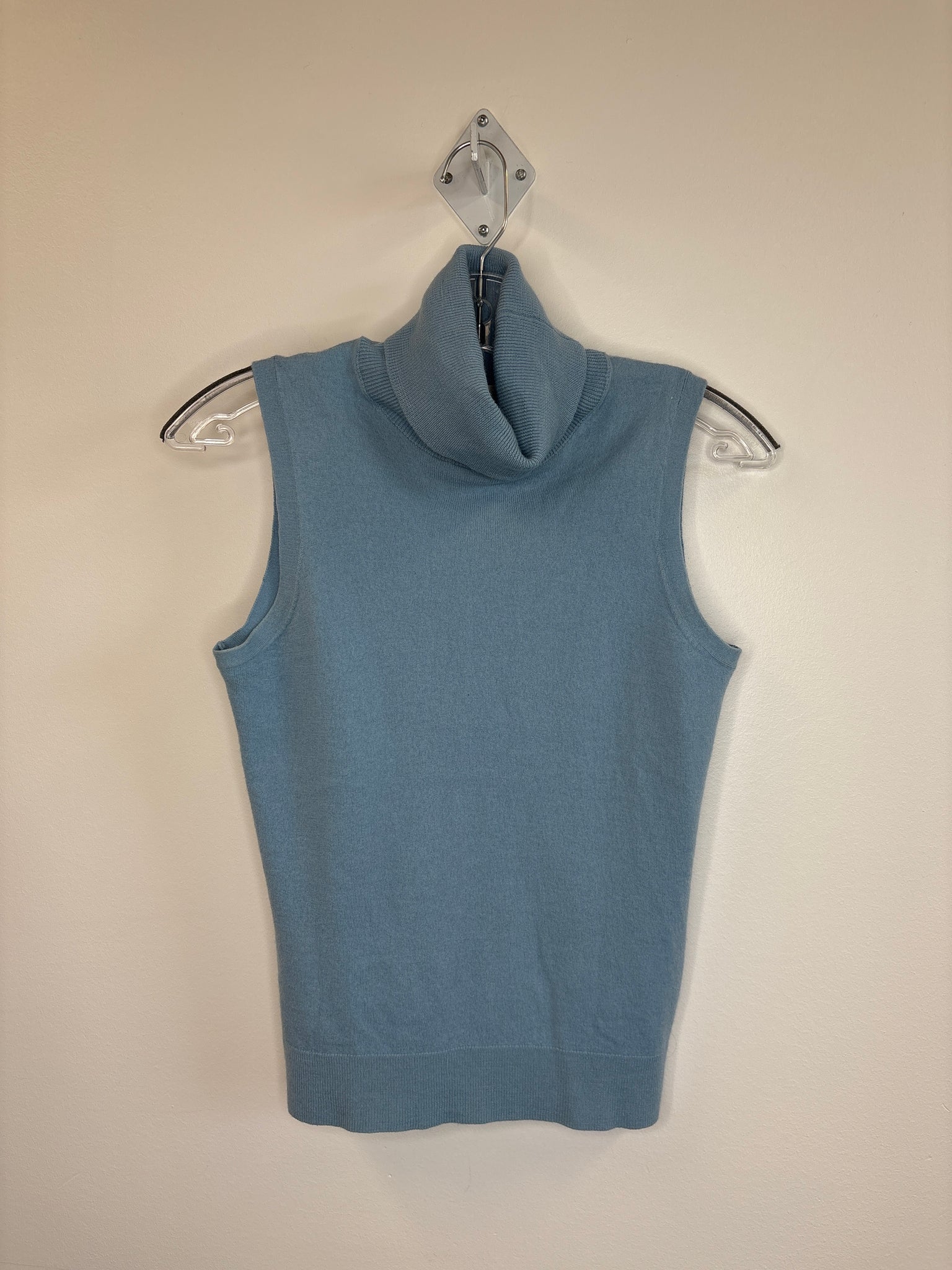 Max Studio Baby Blue Extra Fine Merino Wool Halter Sweater Top (M)