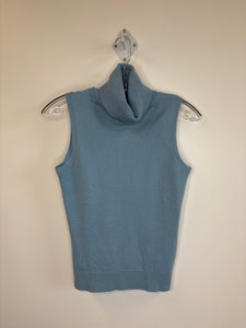 Max Studio Baby Blue Extra Fine Merino Wool Halter Sweater Top (M)