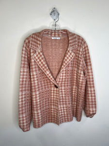 Ricki's Pink Houndstooth Long-Sleeve Blazer (XL)