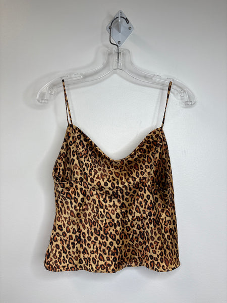 Zara Leopard Print Silky Camisole Adjustable Straps Tank Top (M)