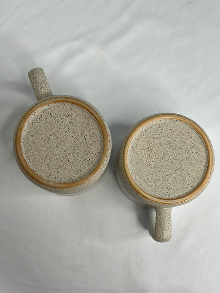 Set of 2 Textured Pottery Ceramic Mug