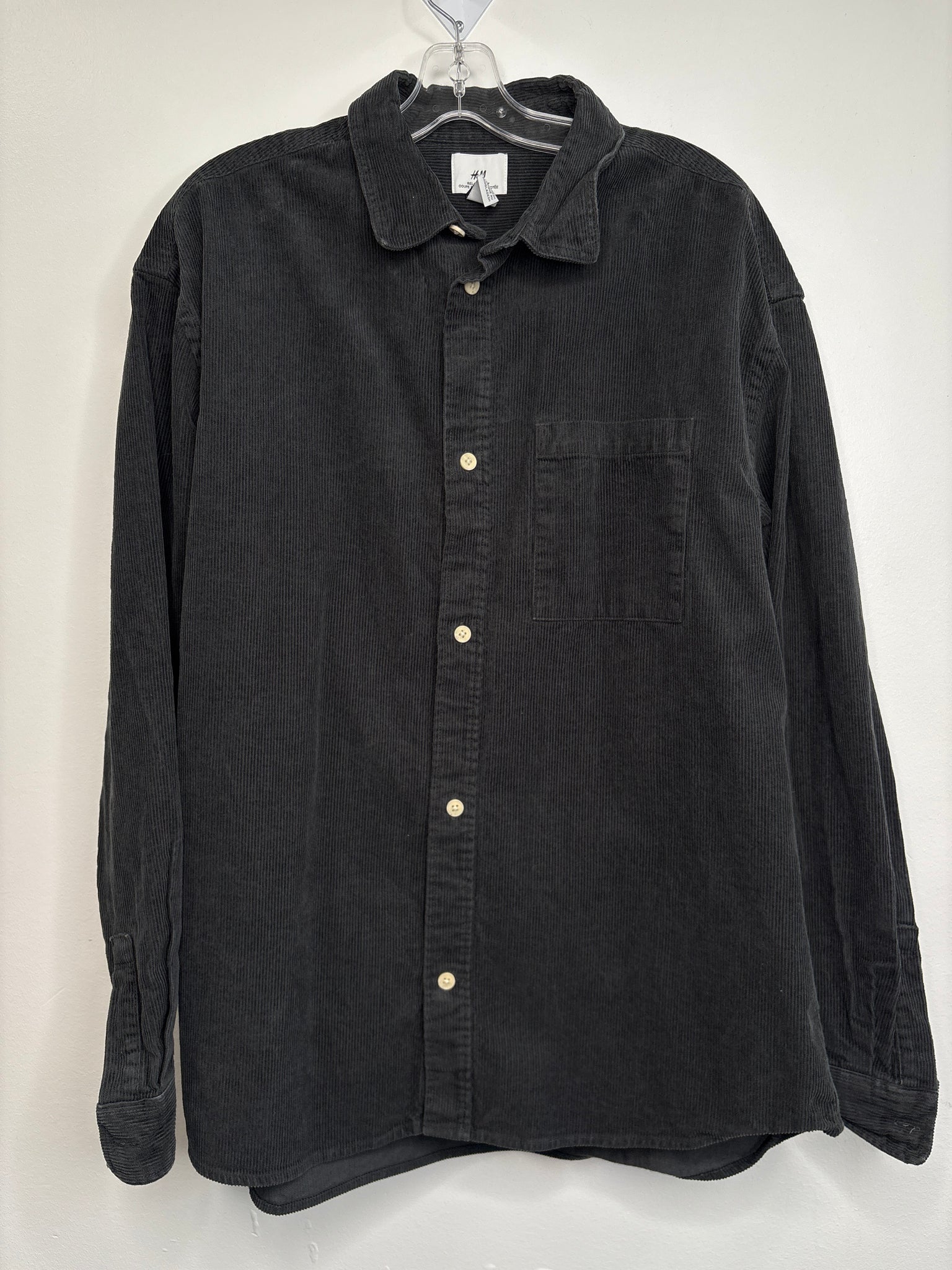 H&M Relaxed Fit Cotton Corduroy Button-Up Shirt (L)