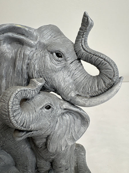 Vintage Large Elephant & Calf Figurine