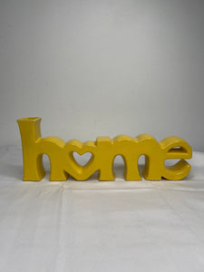 Sunshine Yellow Ceramic "Home" Vase Sign