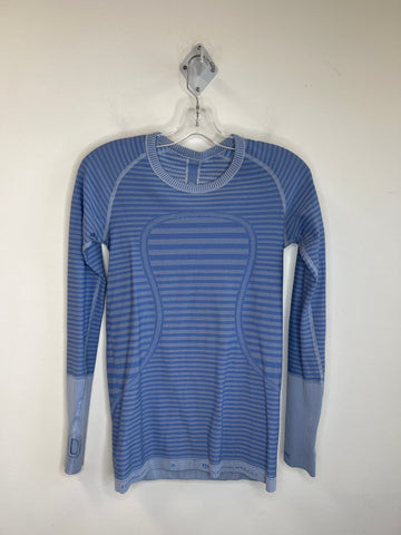 Lululemon Swiftly Blue Stripe Long-Sleeve Top (8)