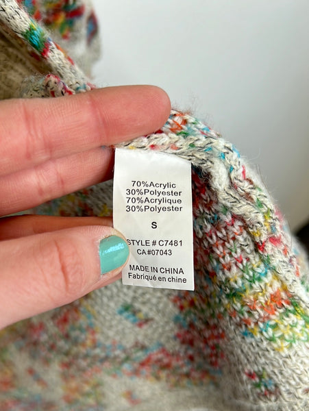 Dreamers by Debut Pattern Knit Open Cardigan (S)