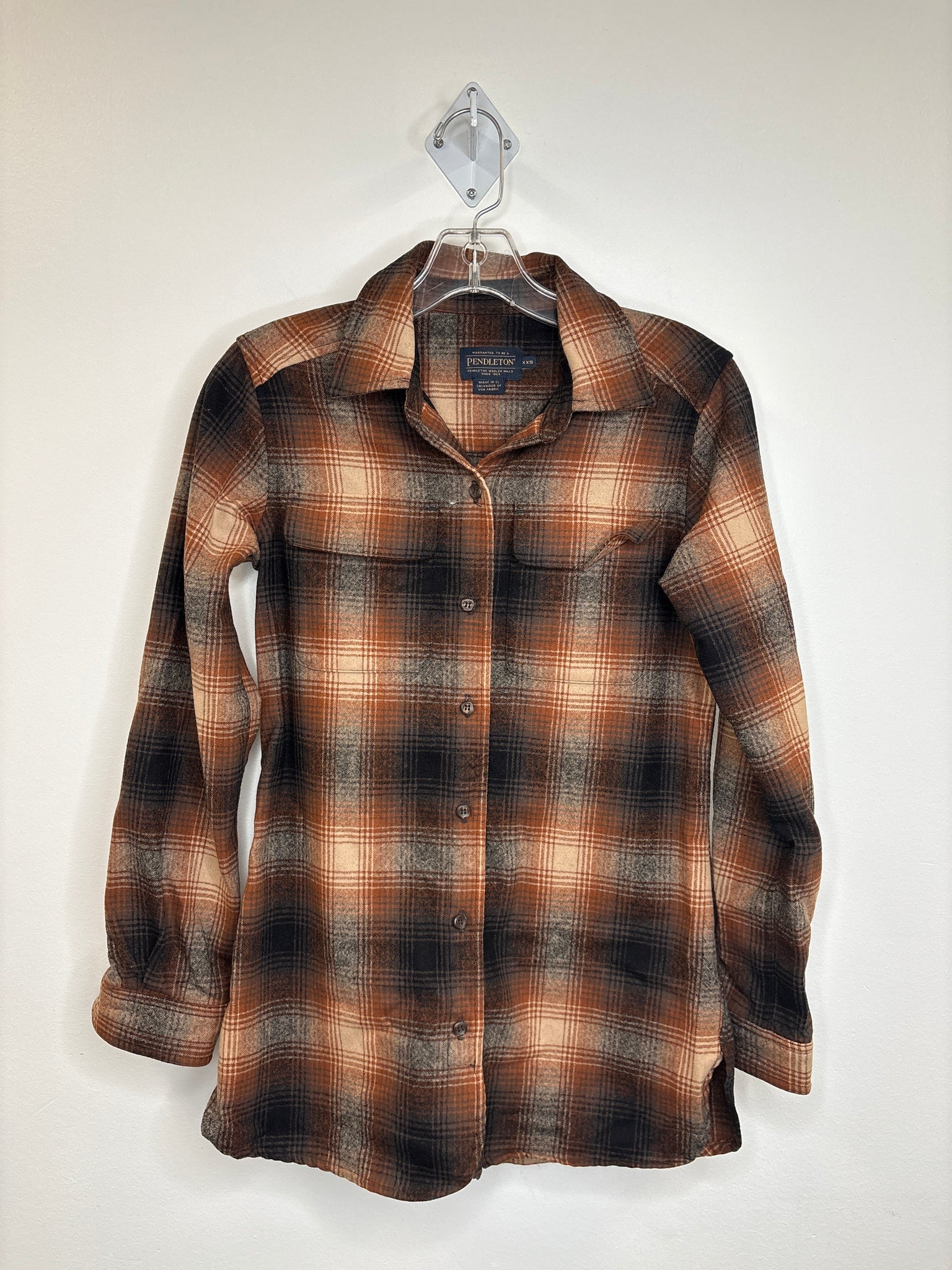 Vintage Pendleton Virgin Wool Plaid Shirt (XXS)