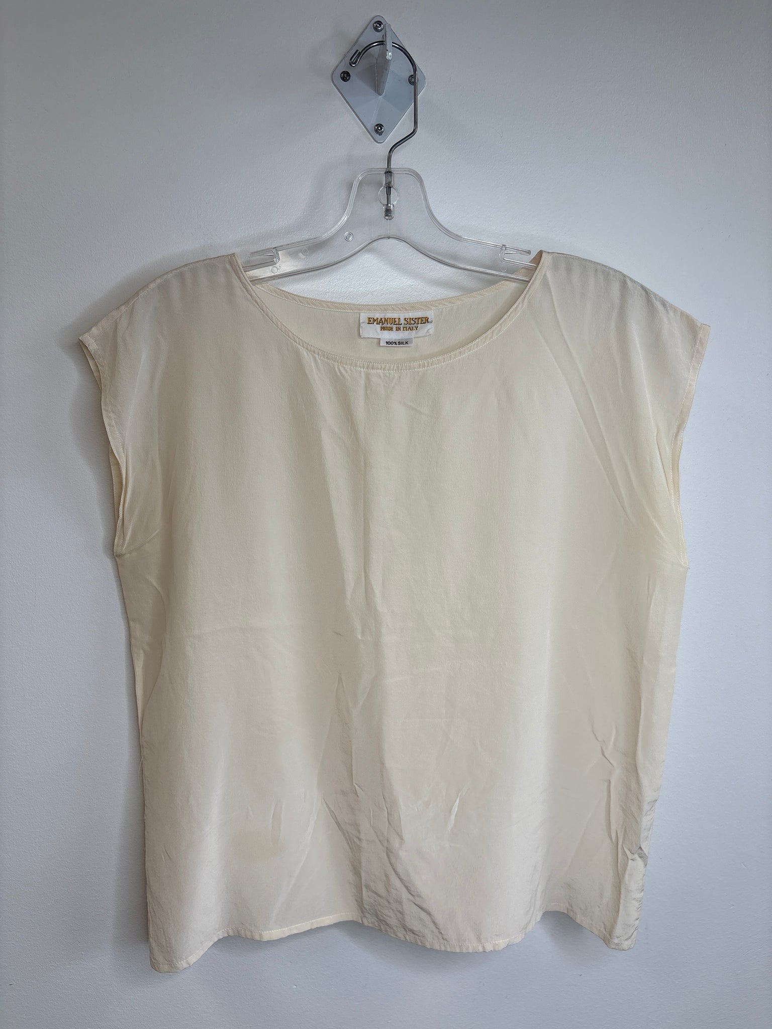 Vintage Emanuel Sister Made In Italy Sleeveless Silk Top