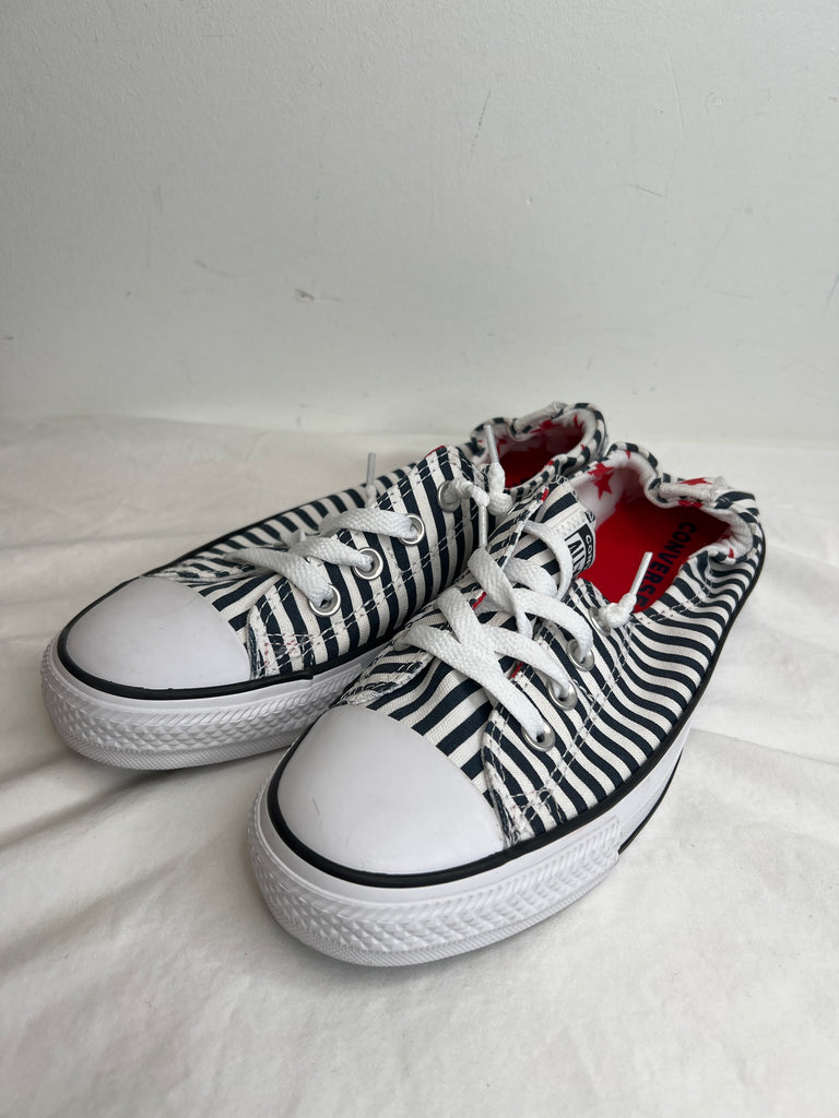 Converse Black White Stripe Sneakers US Women s 8.5 LoveToThrift