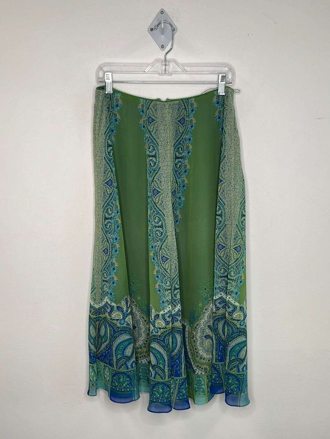 Vintage Coldwater Creek Green Paisley Print Skirt (8)