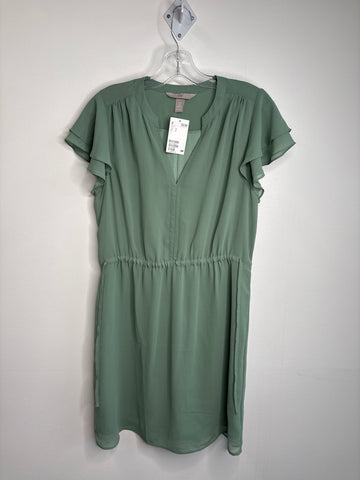 NWT H&M Chiffon Flutter Sleeves V-Neck Waisted Ties Midi Dress (M)