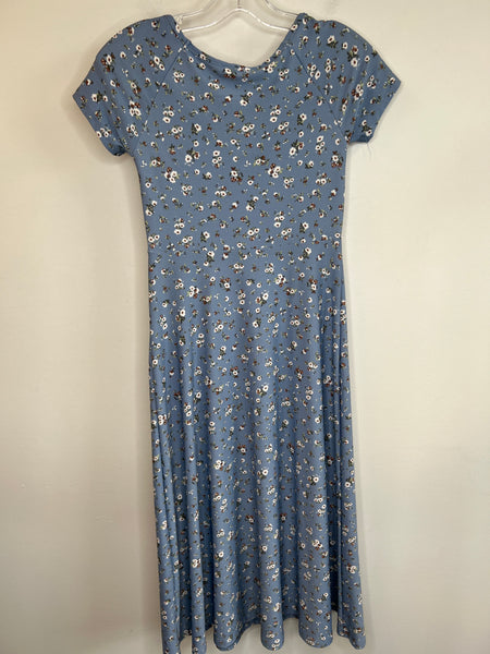 Light Blue Floral Maxi Dress (XS)