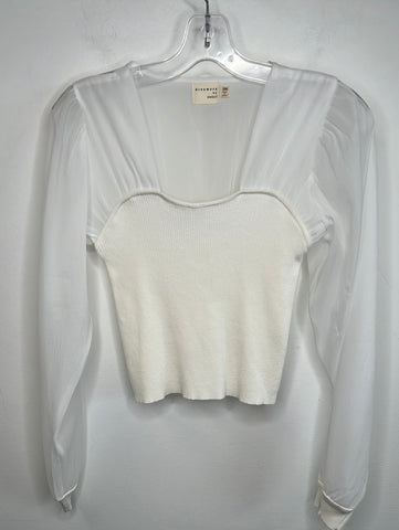 Dreamers By Dobut Long Sheer Sleeves Cropped Top (S/M)