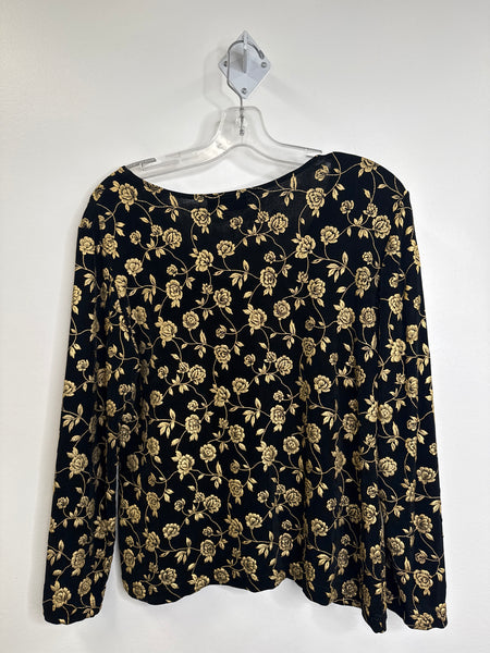 Retro Laura Petites Floral Long-Sleeve Top