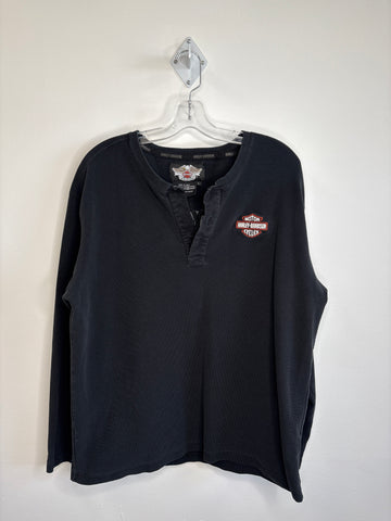 Harley-Davidson Black Embroidered American Legend Long Sleeve Shirt (L)