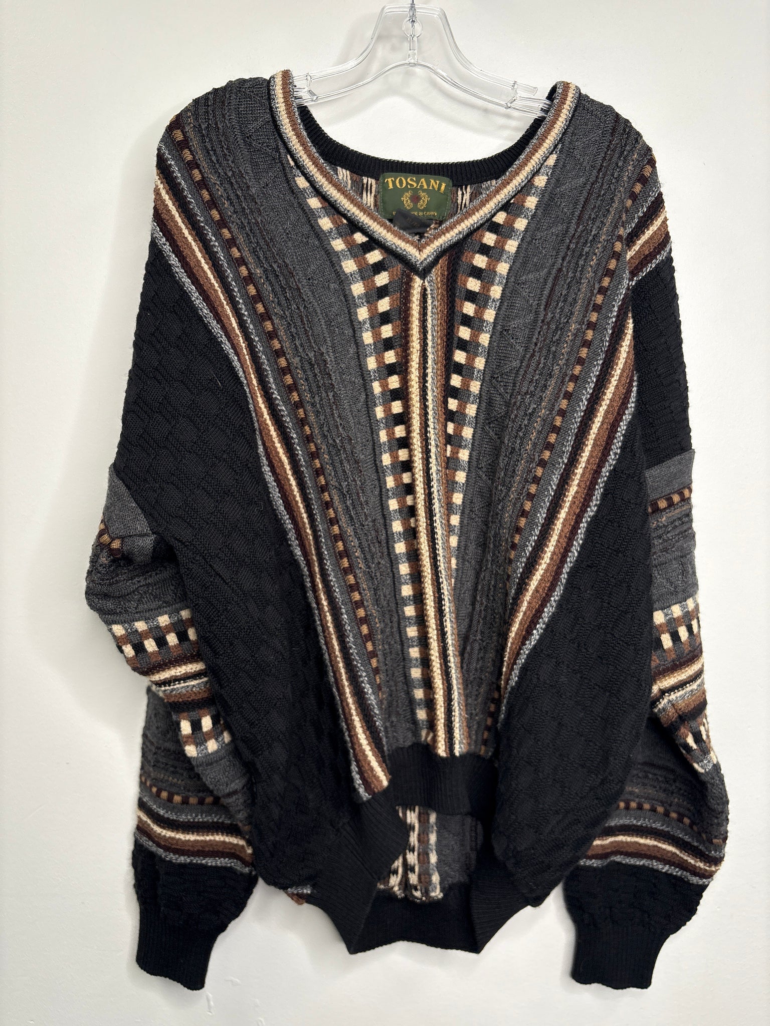 Vintage Tosani Coogi-Style Knit Sweater (XL)