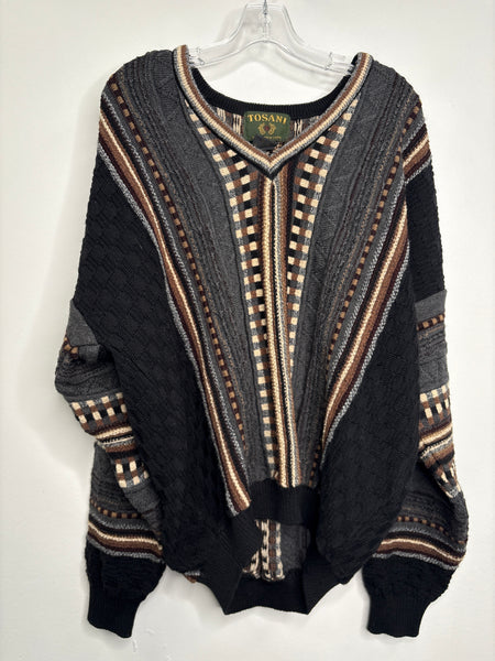 Vintage Tosani Coogi-Style Knit Sweater (XL)