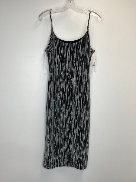 NWT Poison Ivy Silver Metallic Sleeveless Maxi Dress (M)