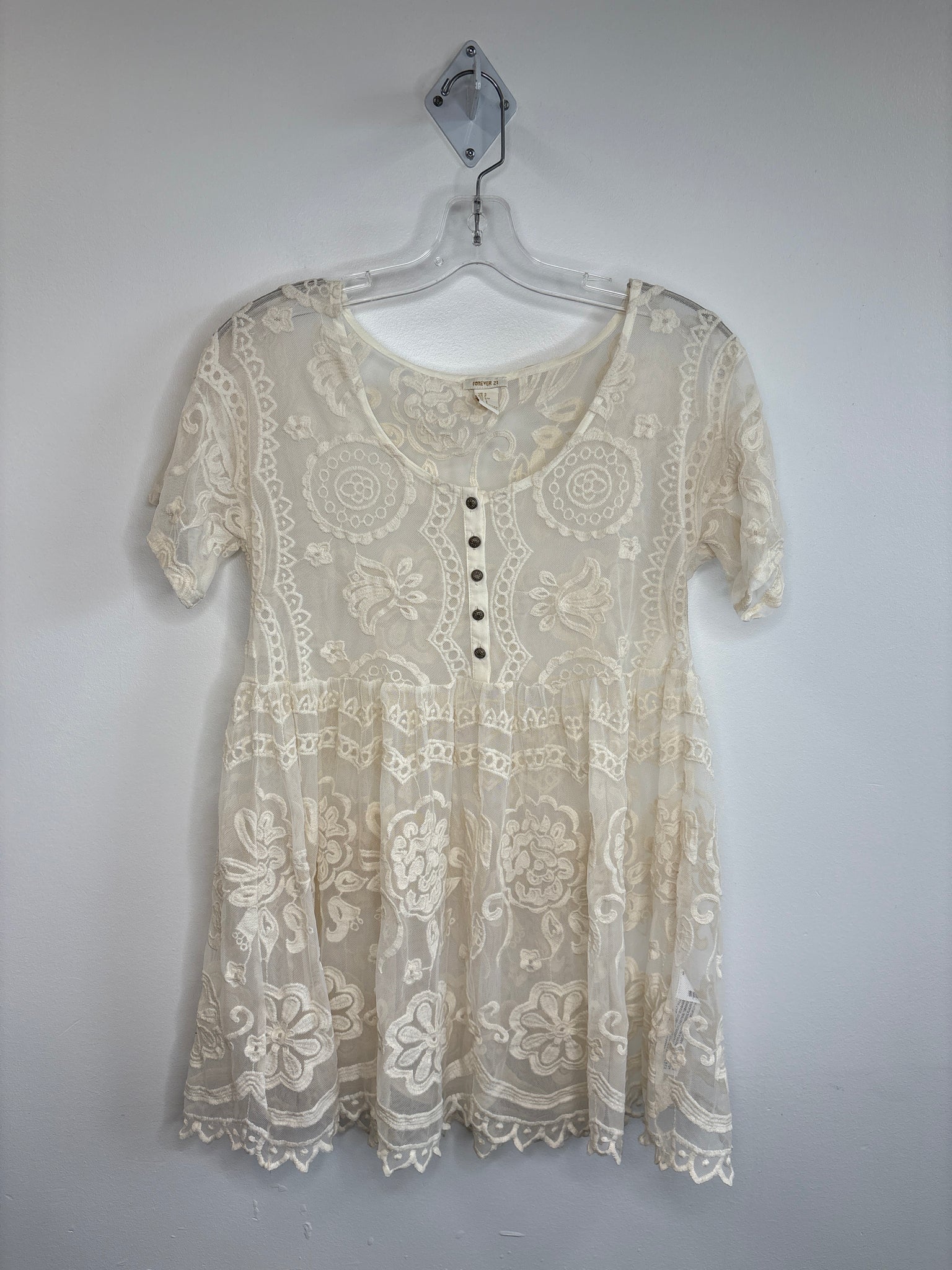 Forever21 Lacey Sheer Mini Dress (S)