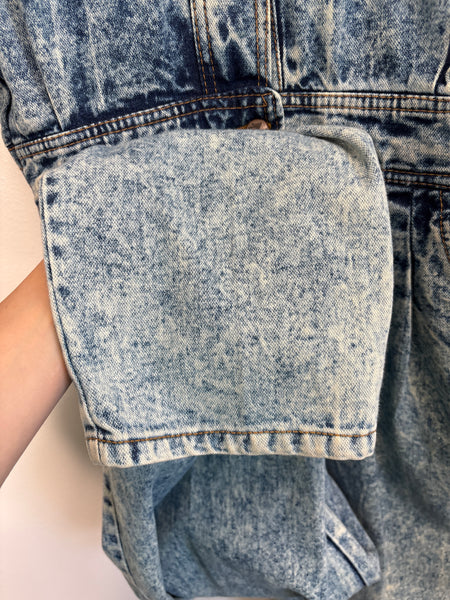 Vintage Welcome to the Future Exit Exit Acid Wash Button-Up Cotton Denim Jumpsuit (13)