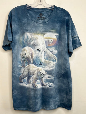 Retro The Mountain Assiniboine Park Zoo Polar Bear Tie Dye Tshirt (L)