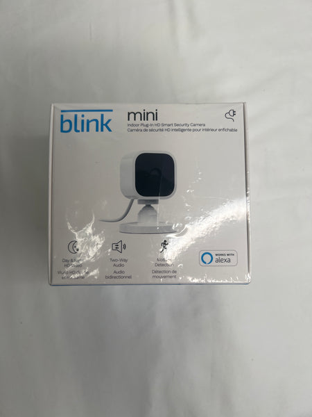 Blink Mini Compact Indoor Plug-in Smart Security Camera 1080 HD Motion